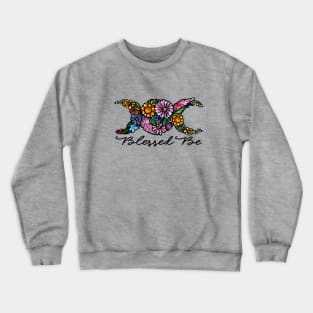 Blessed Be Triple Moon Flowers Crewneck Sweatshirt